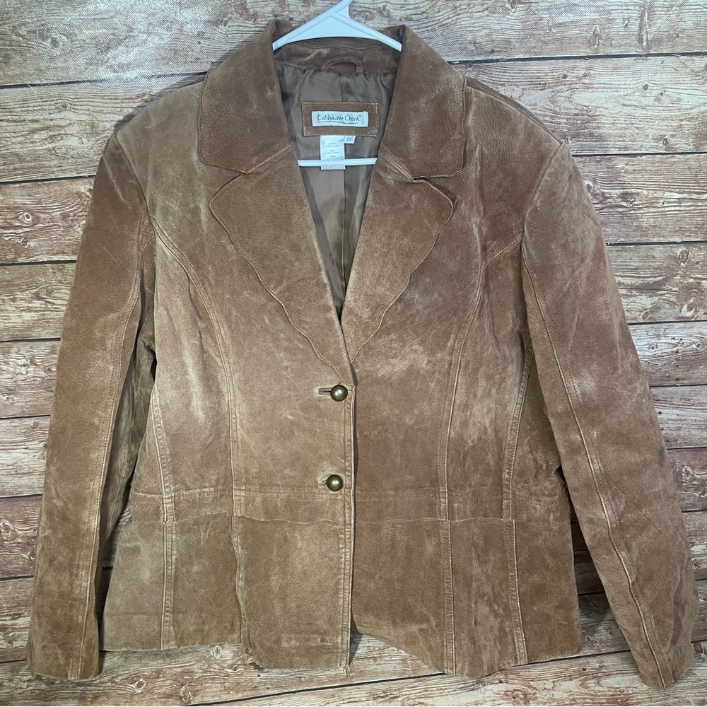 Coldwater creek 100% leather woman jacket size 2x